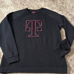 🍍 T Mobile Pullover Mens Large Black Pink Employee Uniform Crewneck Cell Phone🍍